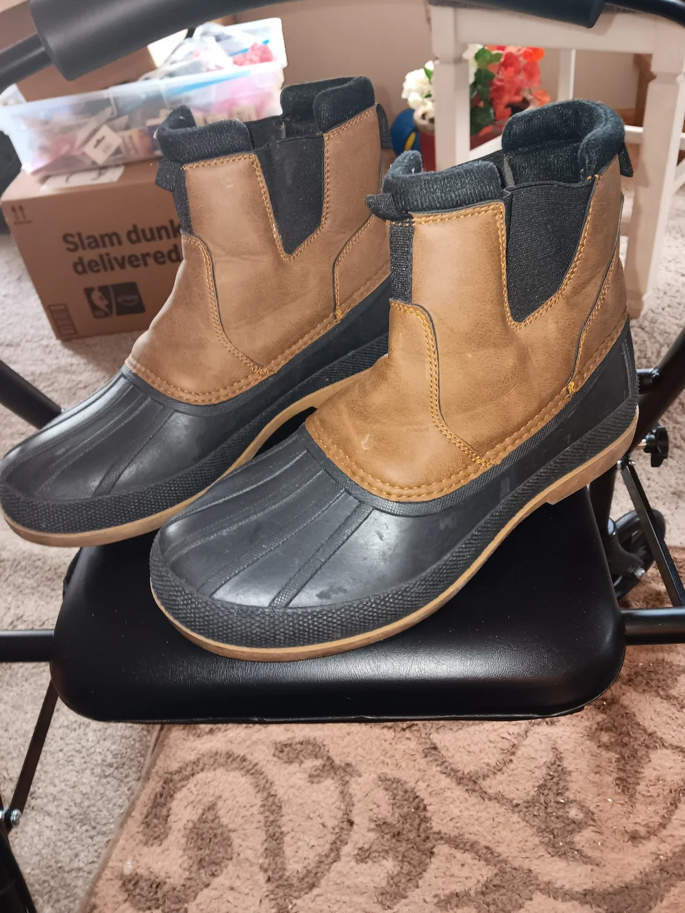 Men's Size 8 Totes Waterproof Duck Boots - Brown/Black